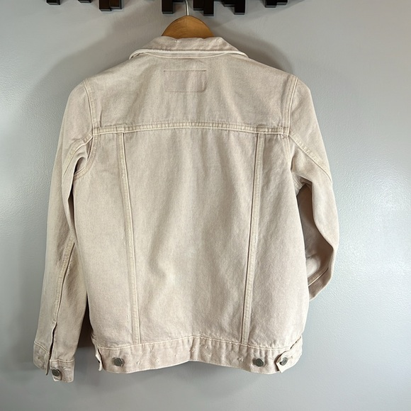& Denim Light Pink Denim Jacket Size 6 With Light Distressing - Picture 6 of 10